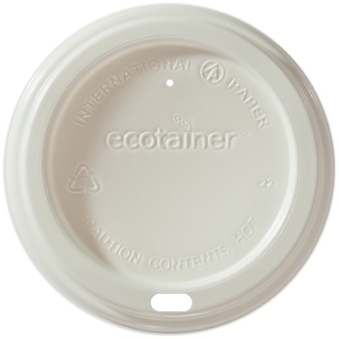 Ecotainer White Dome Hot Cup Lid For 10/12/16/20 oz Hot Cups