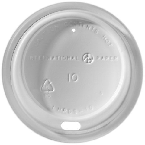 White Dome Sipper Lid For 10 oz Hot Cup