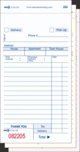 Three-Part Carbonless Delivery Form 3.40" x 6.75" White Shrink Pack Med