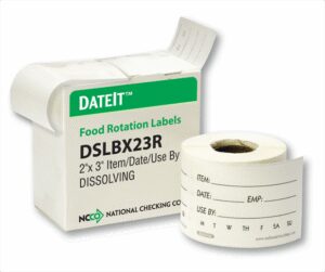 Shelf Life Dissolving Labels 2" x 3"