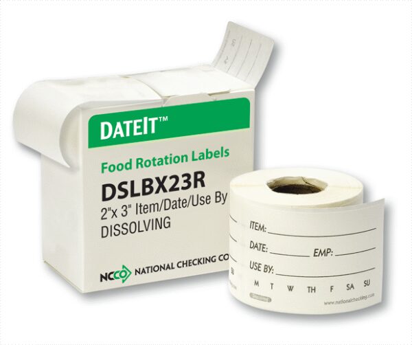 Shelf Life Dissolving Labels 2" x 3"