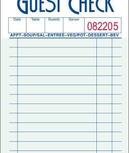 Single Copy Cardboard Guest Check 3.5" x 6.75" Green Bulk Pack Medium