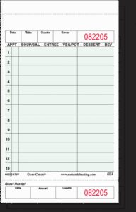 Two-Part Carbonless Guest Check 4.25" x 7.25" Green Shrink Pack Med