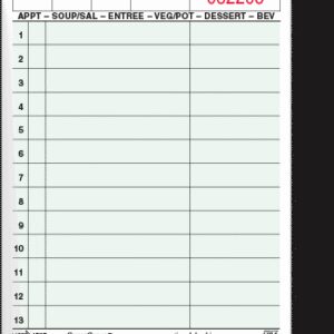 Two-Part Carbonless Guest Check 4.25" x 7.25" Green Shrink Pack Med