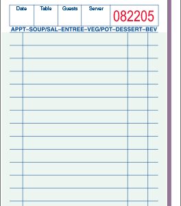 Duplicate Carbon Guest Check 3.50" x 6.75" Green Bulk Pack Med
