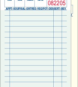 Duplicate Carbonless Guest Check 3.50" x 6.75" Green Bulk Pack Med