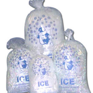 10# "Penguin" Ice Bag 12x20 1.35mil CLEAR Drawstring