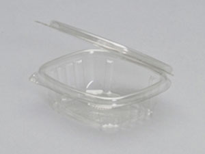 4oz Deli Container Clear Hinged 4-1/4x3-5/8x1-1/4 APET