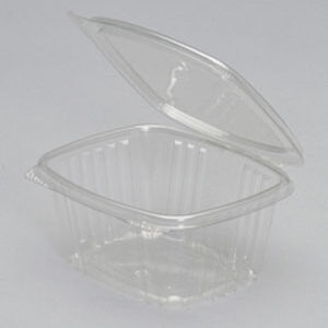 16oz Deli Container Clear Hinged 5-3/8"x4-1/2"x2-5/8" APET