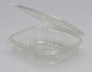 24oz Deli Container Clear Hinged 7-1/4"x6-3/8"x2-1/4" APET