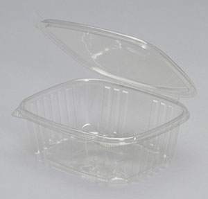 32oz Deli Container Clear Hinged 7-1/4"x6-3/8"x2-5/8" APET