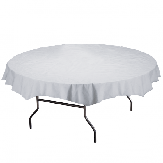 Octy-Round 3-Ply Tablecover White 82"