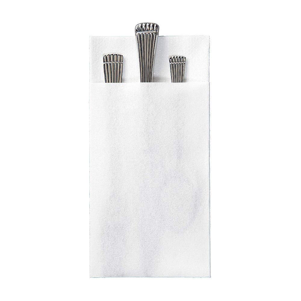 15" X 17" White Dinner Napkin Linen-Like 1/8 Fold