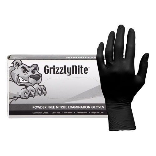 Disposable Nitrile Gloves Large Black Powder Free