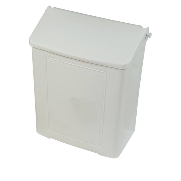 Plastic  Sanitary Napkin Receptacle 10 5/8 x 9x 4 5/8 White
