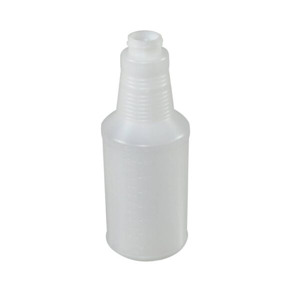 Round Plastic Bottle w/ Graduations 16 oz  Clear   Center Neck