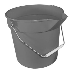 Deluxe Bucket w/ Molded Pour Spout 10 Qt   Grey
