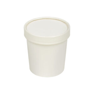 Tall Soup Cup w/White Paper Lid 16oz White Combo Pack