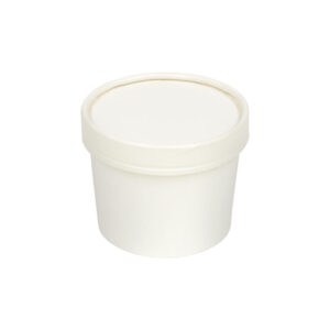 Soup Cup w/White Paper Lid 12oz White Combo Pack
