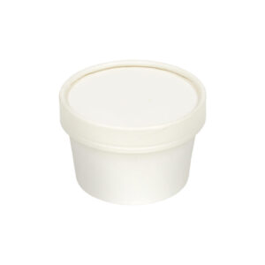Soup Cup w/White Paper Lid White Combo Pack 10oz