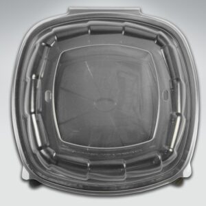 Rigid 1 Cell Carry Out Container Clear / Black 9" x 9" x 2.71"