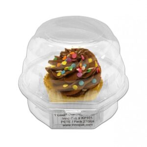 1ct PET Plastic Cupcake Container 5.25x4 Jumbo w/Swirl Dome