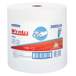 WypAll X60 Wipers, Jumbo Roll White 12.5"x13.4" 1100 Wipers/Roll