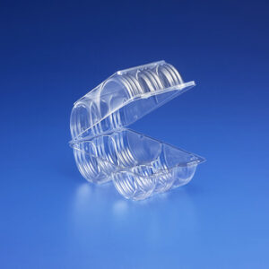 Clear Hinged 6ct Donut Container 5" x 7.56" x 3.56"