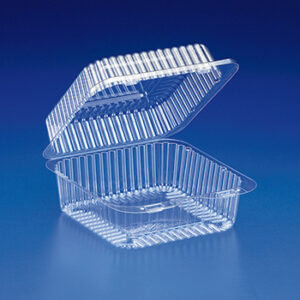 Clear Hinged 42oz Container 6.06" x 6.44" x 3.31"