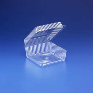 80oz Clear Hinged Container 8.25" x 8.75" x 3.5"