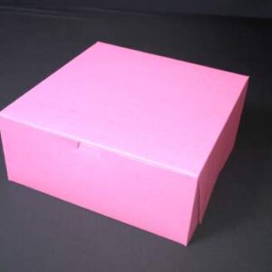 12" X 12" X 5" Bakery Box Pink, Non-Window, Lock-Corner
