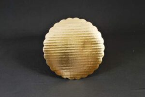 8" Cake Circle, Single Wall Sturdy, Gold, Laminated