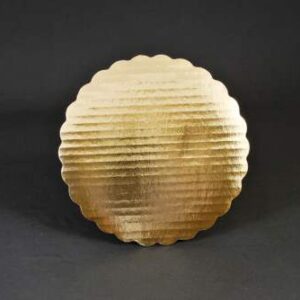 8" Cake Circle, Single Wall Sturdy, Gold, Laminated