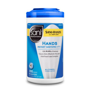 Sani Hands Antimicrobial Hand Wipe XL Canister  15.6 x 10.8 x 10.25