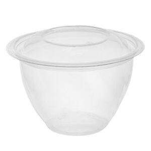 48oz Clear Swirl Bowl w/Dome Lid 7" Diameter