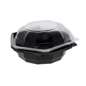 Hexware 6" Hinged lid Container Black Base Clear Lid