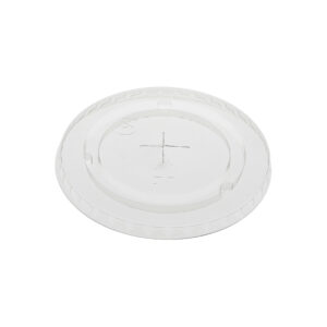 Clear PET Flat Lid w/Straw Slot Series A Lid Fits 9 oz