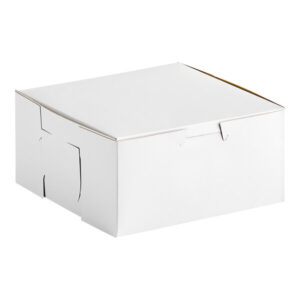6" X 6" X 3" Bakery Box White, Non-Window, Lock-Corner