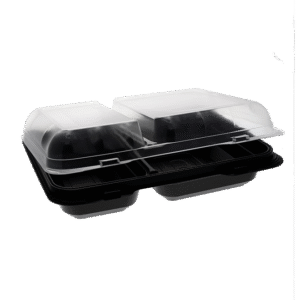 10.75x8x3.25 Black Base Container 2-Compartment