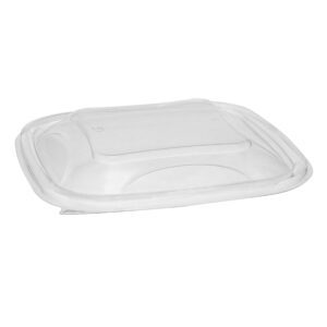 Clear Dome Lid for 24-32oz Square APET Bowl Base 7.375 x 7.375 x .83