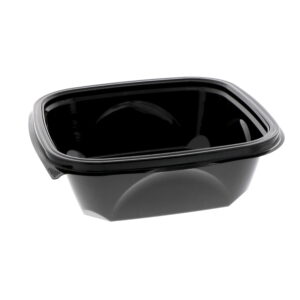 Square APET Bowl Base Black 32 oz 7.375 x 7.375 x 2