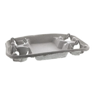 Carry-Safe 4-cup Carry-Out Tray w/ Food tray