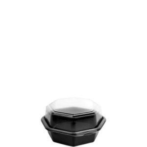 6" OctaView Container w/Hinged Lid Black base 6.76 x 6.30 x 3.15 Deep