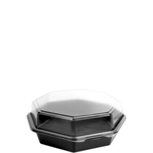 9" OctaView Container w/Hinged Lid Black base 9.75 x 9.18 x 3.15 Deep