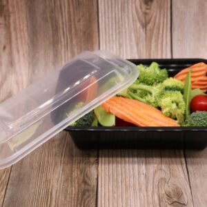 5x4x1.5 Microwaveable Container Black Base Combo Pack 12 oz