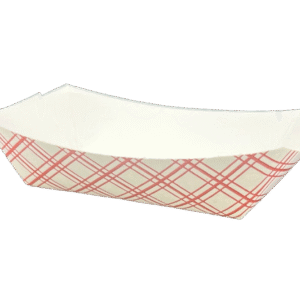 1lb Metric Red Plaid Food Tray