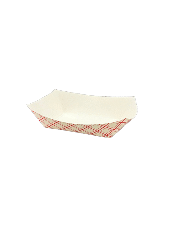 2lb Red Plaid Metric Food Tray