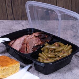 Microwaveable Container 2comp Black Base Combo Pack Oblong