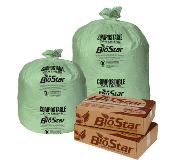 40x46 Green Bio Star Compostable Can Liner 1 Mil