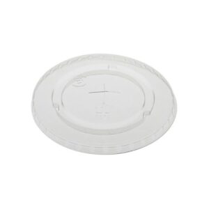Clear PET Flat Lid w/Straw Slot Series B Lid Fits 12 16 20 & 24 oz